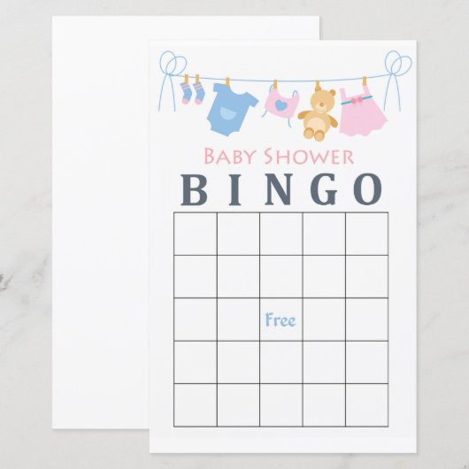 Baby baby shower bingo (Voorkant / Achterkant)