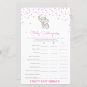 Baby Baby shower Game PRINED (Voorkant / Achterkant)