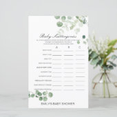 Baby Baby shower Game PRINED (Staand voorkant)