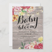 Baby baby shower in Bloom Flower String Light Wood Kaart (Voorkant)