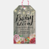 Baby baby shower in Bloom Flower Wood String Light Cadeaulabel (Voorkant)