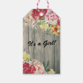 Baby baby shower in Bloom Flower Wood String Light Cadeaulabel (Achterkant)