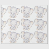 Baby Baby shower met olifant Cadeaupapier (Vlak)