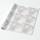 Baby Baby shower met olifant Cadeaupapier (Uitgerold)