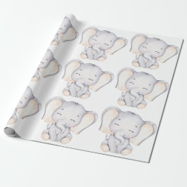 Baby Baby shower met olifant Cadeaupapier