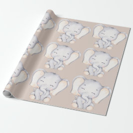 Baby Baby shower met olifant Cadeaupapier