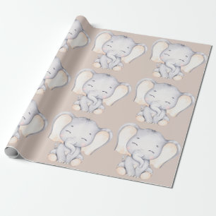 Baby Baby shower met olifant Cadeaupapier