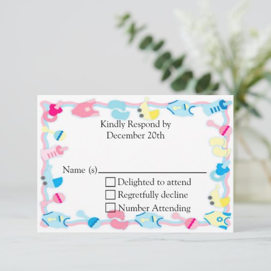 Baby Baby shower RSVP-kaart RSVP Kaartje (Staand voorkant)