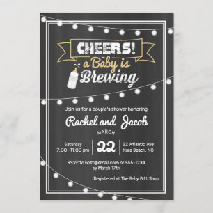 Baby Baby shower String Lights Chalkboard Kaart