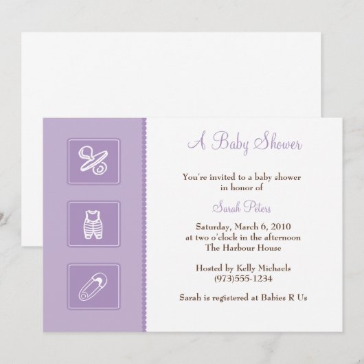 Baby Baby shower Uitnodiging (Voorkant / Achterkant)