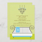Baby Baby shower Uitnodiging Chic Boy Blue (Voorkant / Achterkant)