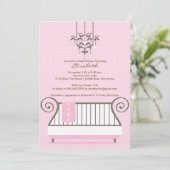 Baby Baby shower Uitnodiging Chic Girl Pink (Staand voorkant)