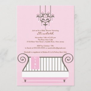 Baby Baby shower Uitnodiging Chic Girl Pink