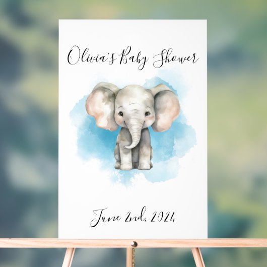 baby baby shower van olifant acryl teken acryl bord (Neutraal)