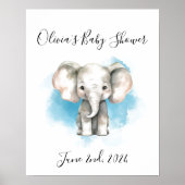 baby baby shower van olifant acryl teken poster (Voorkant)