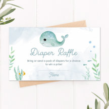 Baby Baby shower van walvis Kaart van luier Raffle