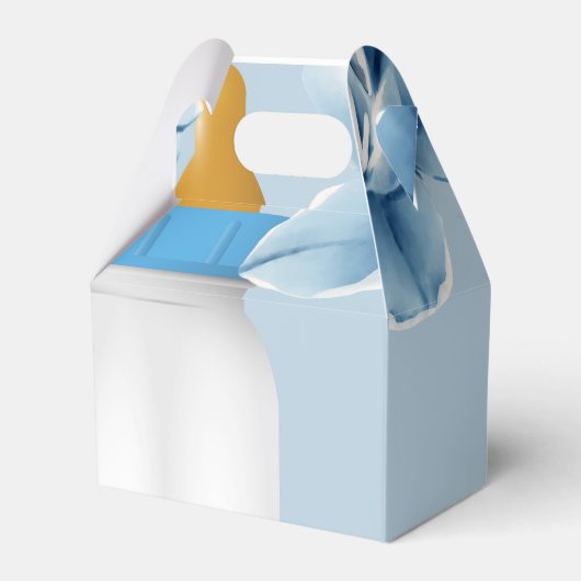 Baby Baby shower voor flesjes Blauw Bedankdoosjes (Achterkant)