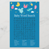 Baby Baby shower Word Search Game (Voorkant)