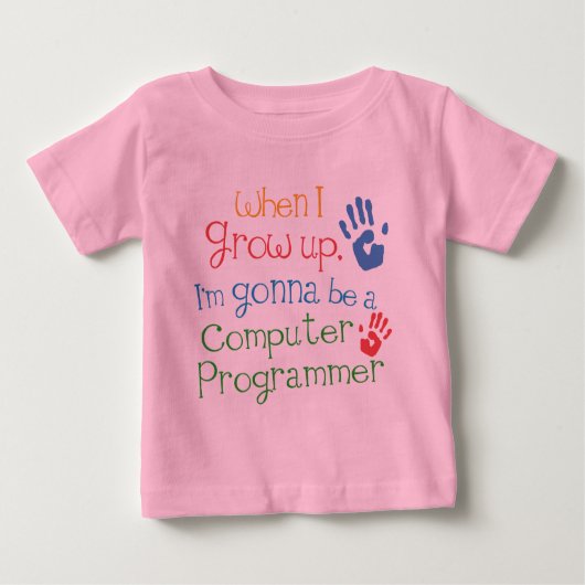 Baby Baby T-Shirt van computerprogrammeur (Future) (Voorkant)