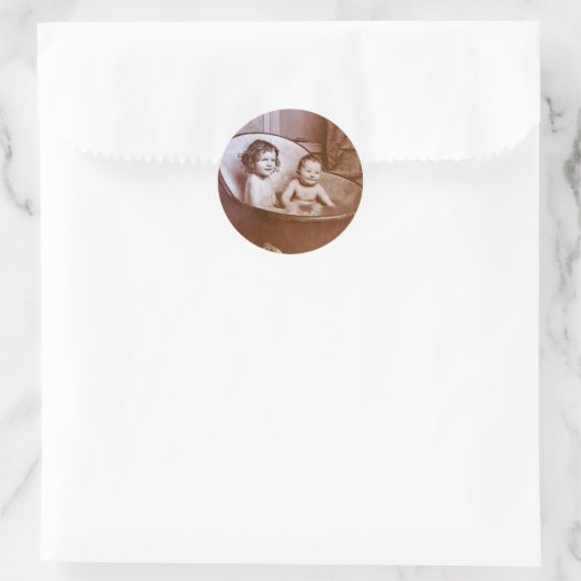  Baby badtijd Ronde Sticker (Tas)