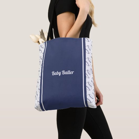 Baby Baller Baby blauwe Canvas tas. Tote Bag (Dichtbij)