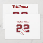 Baby baller Williams Invitation Kaart (Voorkant / Achterkant)