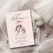 Baby Ballerina Shoes Roze Bow Gold Girl Shower Kaart