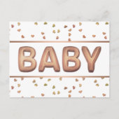 Baby-ballon | Elegant Roos Goud Baby shower Briefkaart (Voorkant)