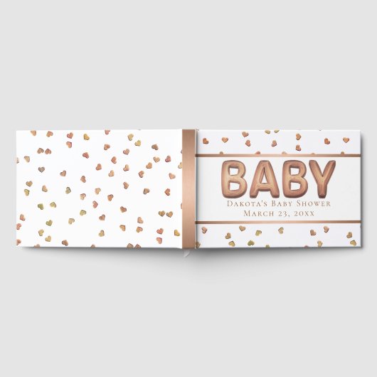 Baby-ballon | Elegant Roos Goud Baby shower Gastenboek (Volledig)