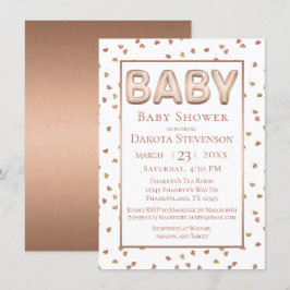 Baby-ballon | Elegant Roos Goud Baby shower Kaart