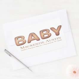 Baby-ballon | Elegant Roos Goud Baby shower Rechthoekige Sticker