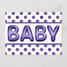Baby-ballon | Royal Violet Paarse Baby shower Briefkaart