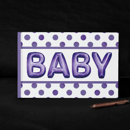 Baby-ballon | Royal Violet Paarse Baby shower Gastenboek
