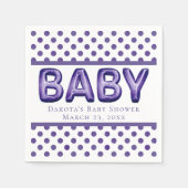 Baby-ballon | Royal Violet Paarse Baby shower Servetten (Voorkant)