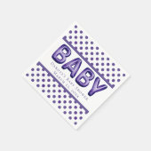 Baby-ballon | Royal Violet Paarse Baby shower Servetten (Hoek)