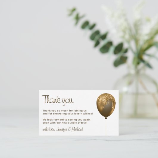 Baby Ballon Sparkles Glitz Hartelijk dank Informatiekaartje (Staand voorkant)