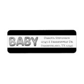 Baby-ballon | Unisex Zilveren Douche van Reveal Etiket (Voorkant)