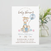 Baby ballonband Baby shower Cute Giraffe in Kaart (Staand voorkant)