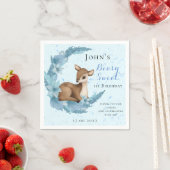 Baby Bambi & Flowers moon Dust blue Birthday Servet (Insitu)