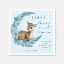 Baby Bambi & Flowers moon Dust blue Birthday