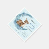 Baby Bambi & Flowers moon Dust blue Birthday Servet (Hoek)