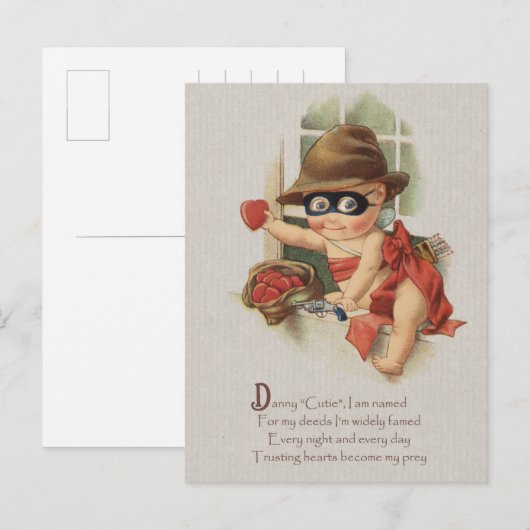 Baby bandit stealing harten CC0862 Danny Cutie Briefkaart (Voorkant / Achterkant)