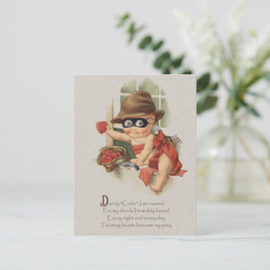 Baby bandit stealing harten CC0862 Danny Cutie Briefkaart (Staand voorkant)