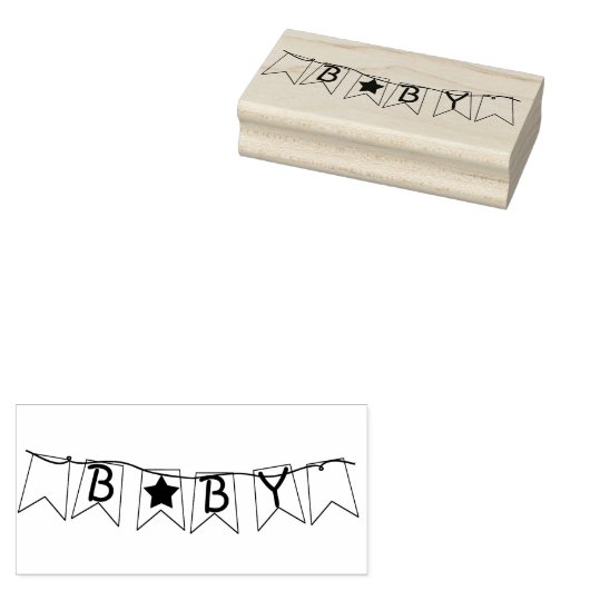 Baby Banner Art Stamp Rubberstempel (Gestempeld)