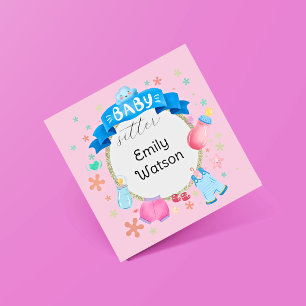 Baby Banner Festive Circle Babysitter Vierkante Visitekaartje