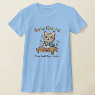Baby Banzai Kat Peace, Love & Ramen Noodles T-shirt