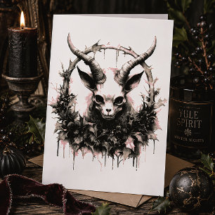 Baby Baphomet Gotische Occulte Kerst Feestdagenkaart