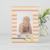 Baby Baptism Christening Pink Dolphin Foto uitnodi Kaart (Staand voorkant)