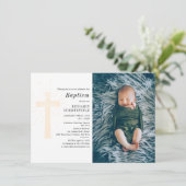 Baby Baptism Custom Photo Religieuze Ceremonie Kaart (Staand voorkant)