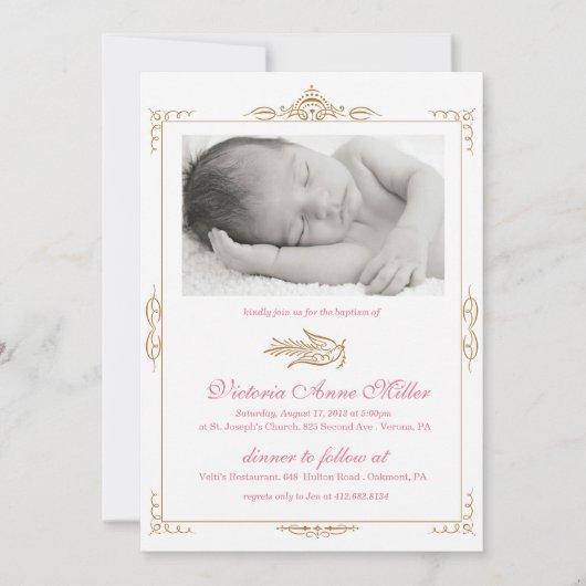 Baby Baptism Invitation Kaart (Voorkant)